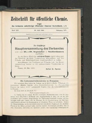 Heft XIII. 30. Juli 1908. XIV. Jahrgang.
