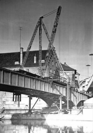 Abbruch der alten Maxbrücke Schweinfurt/Main