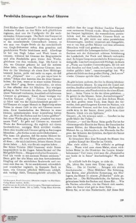 50: Persönliche Erinnerungen an Paul Cézanne