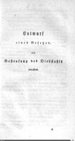 Gesetzentwurf zur Bestrafung von Diebstahl und Wilderei