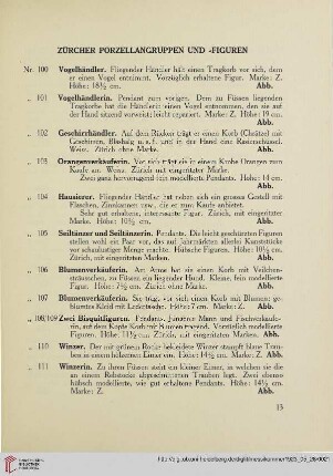 Zürcher Porzellangruppen und Figuren (Nr. 100-125a)