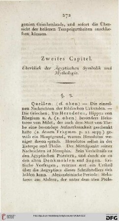 Zweites Capitel: Überblick der Ägyptischen Symbolik und Mythologie