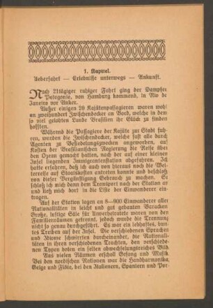 1. Kapitel. : Ueberfahrt - Erlebnisse unterwegs - Ankunft.