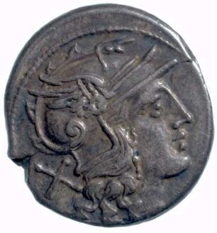 Münze, Denar, 169 - 158 v. Chr.