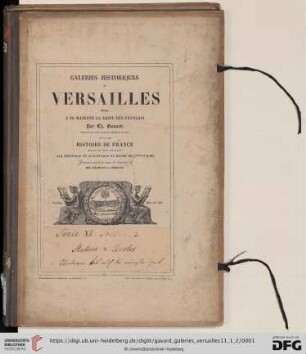 Série 11, Section 1: Galeries historiques de Versailles: dédiées à sa majesté la reine des francais: Personnages célèbres de Clovis a Louis XIII