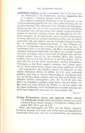 162-163 [Rezension] Novum testamentum Graece
