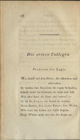 Die ersten Collegia (unvollständig)