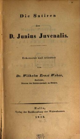 Die Satiren des D. Iunius Juvenalis
