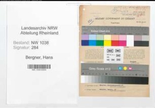 Entnazifizierung Hans Bergner , geb. 03.05.1900 (Technischer Angestellter)