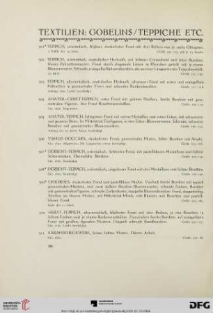 Textilien: Gobelins/Teppiche etc. (Nr. 501-529)