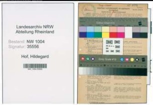 Entnazifizierung Hildegard Hof , geb. 12.01.1910 ()