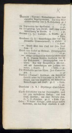 Antonius (Marcus) Betrachtungen über seine eigensten Angelgenheiten