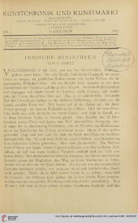Neue Folge 34 = Jahrgang 58: Indische Miniaturen