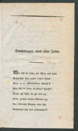 Empfindungen eines alten Juden