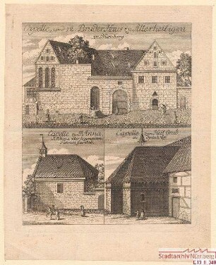 Kapelle und Gebäude der Zwölfbrüderstiftung zu Allerheiligen, die St. Annakapelle im St. Annen- oder Tannengärtlein, sowie die Heilig-Grab-Kapelle im Hof des Heilig-Geist-Spitals.
