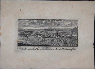 Prospect von der Stadt Gera im Ruin von Nord-West anzusehen