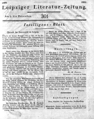 1815-12-09 : 301. Stück [Intelligenz-Blatt]