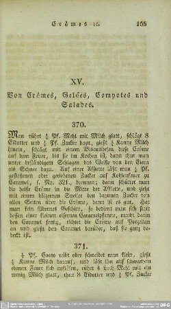 XV. Von Cremes, Gelees, Compotes und Salades