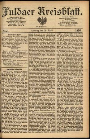 Ausgabe vom Dienstag, den 28. April 1896.