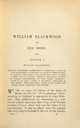 William Blackwood and His Sons, Their Magazine and Friends : Annals of a Publishing House, 1