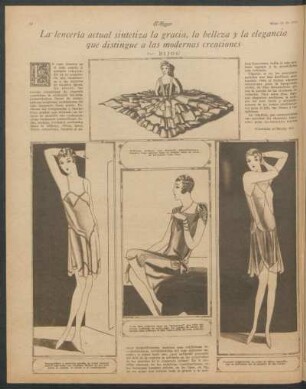La lencería actual sintetiza la gracia, la belleza y la elegancia que distingue a las modernas creaciones