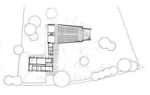 Grund, Peter; Bottrop - Batenbrock; Ev. Auferstehungskirche und Pfarrhaus - Grundriss