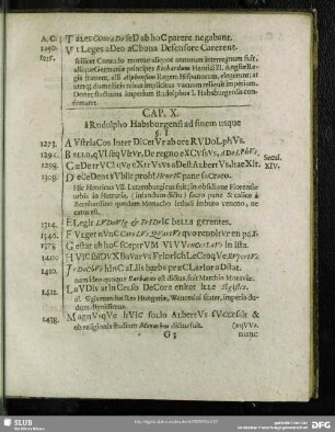Cap. X. a Rudolpho Habsburgensi ad finem usque