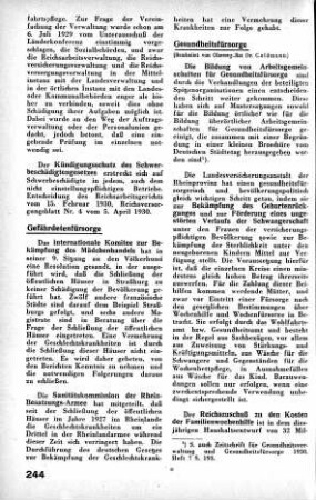 Bekämpfung des Geburtenrückganges [Gesundheitsfürsorge]