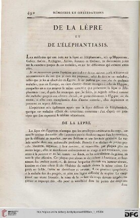 De la lèpre et de l'éléphantiasis