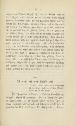 IX. Ich weiß, daß mein Erlöser lebt