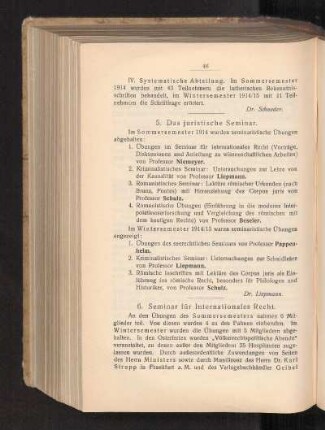 6. Seminar für Internationales Recht.