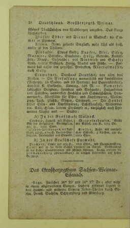 Das Großherzogthum Sachsen - Weimar - Eisenach