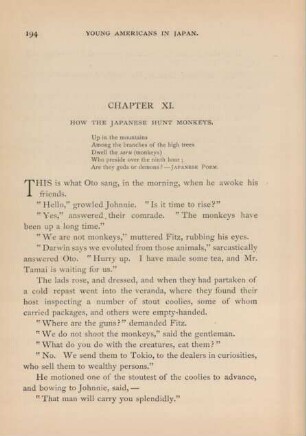 Chapter XI. How the Japanese hunt monkeys