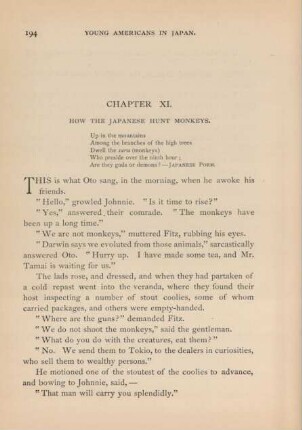 Chapter XI. How the Japanese hunt monkeys