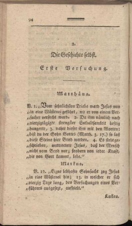 Erste Versuchung.