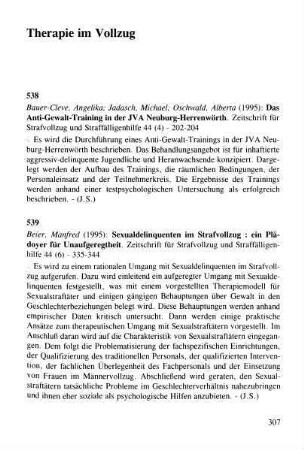 307-311, Therapie im Vollzug