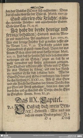 Das IIX. Capitel