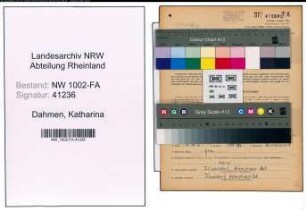 Entnazifizierung Katharina Dahmen, geb. 03.04.1902 (Angestellte)