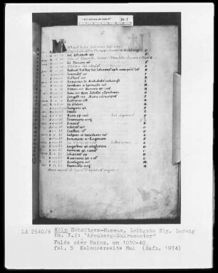 Arenberg-Sakramentar — Kalenderseite Mai, Folio 5