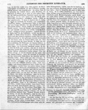 Leipzig, b. Leupold: Satyrisch-theologischer Calender auf das Jahrhundert 1800. Zu allerley Nutz und Anwendung. Mit einem Titelkupfer. 228 S. 8.