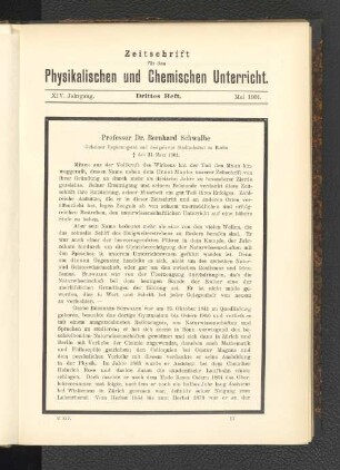 Professor Dr. Bernhard Schwalbe