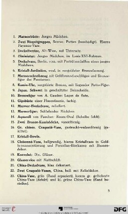 Villen-Einrichtung und Kunstbesitz S. (Nr. 1-252)