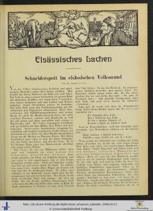 Schneiderspott im elsässischen Volksmund.