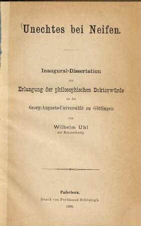 Unechtes bei Neifen
