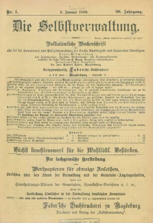Nr. 1 - 52 = 5. Januar - 28. Dezember 1899