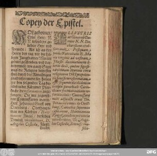 Copey der Epistel.