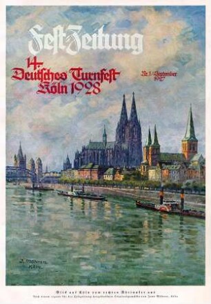 Festzeitung Nummer 1 | 14. Deutsches Turnfest - 1928, Köln