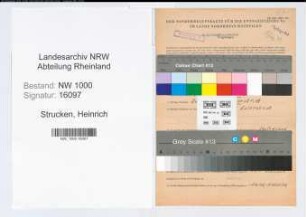 Entnazifizierung Heinrich Strucken, geb. 02.11.1885 (Beamter)