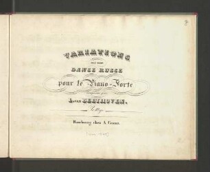 Variations sur une danse russe pour le pianoforte