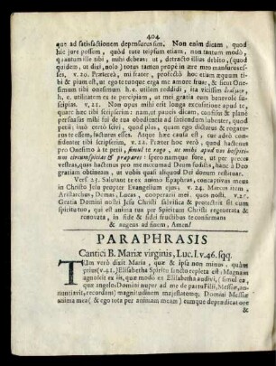 Paraphrasis Cantici B. Mariae virginis, Luc. I. v. 46. sqq.